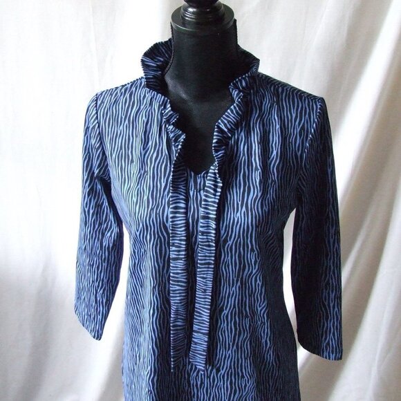 J McLaughlin dress Jaclyn black blue bow tie detail fairy feminine ruffle new - Picture 5 of 16